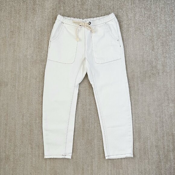 Revolve One Teaspoon Shabbies White Drawstring Boyfriend Crop Jeans S - Picture 1 of 10